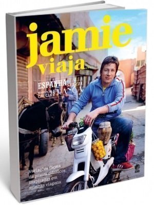 Capa do livro Jamie Viaja de Jamie Oliver Livro de culinária do Jamie Oliver
