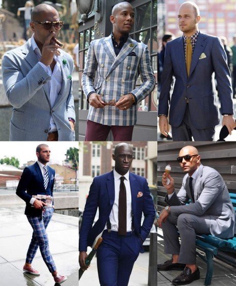 Combinação de moda para carecas