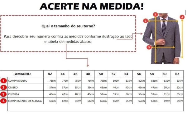 Consultando tabela com tamanho de ternos
