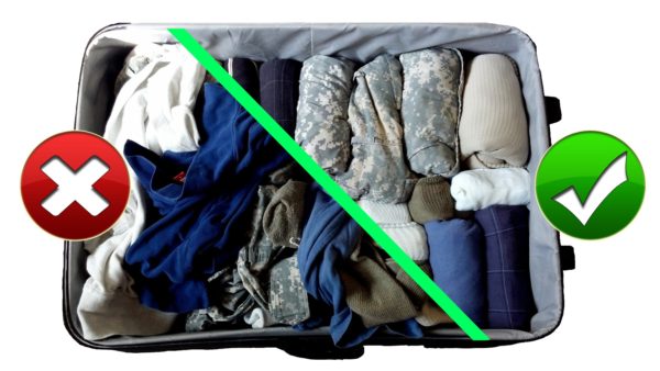 Dobrar roupas para viagem