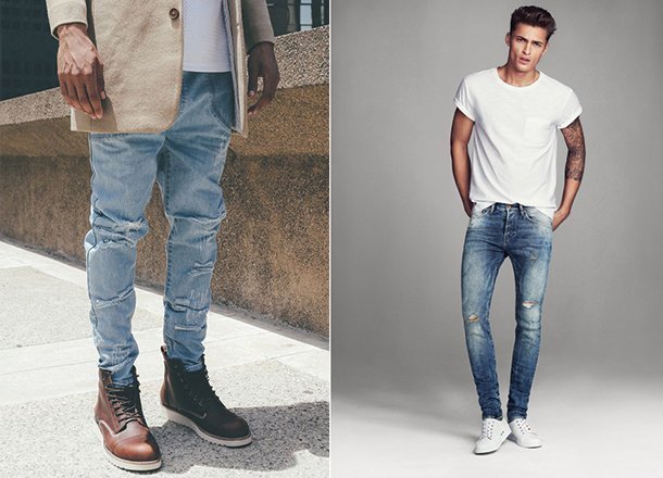 Jeans rasgado masculino