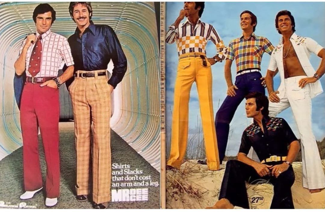 trajes dos anos 70