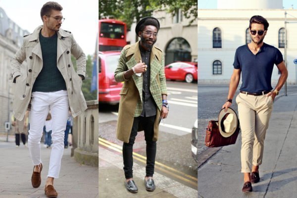 Homens usando loafers