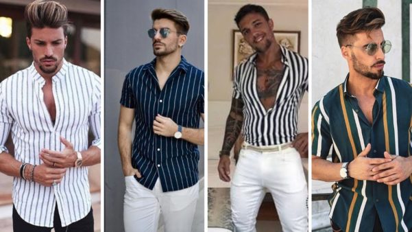 camisa listrada masculina social