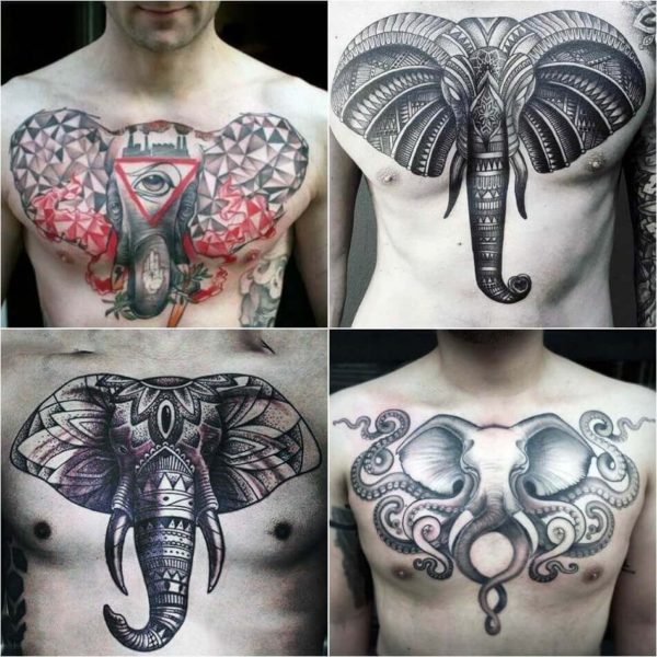 Elefante tribal em tatuagem